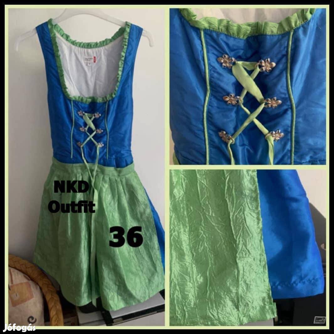 36-os kék-zöld Dirndl ruha /Nkd/