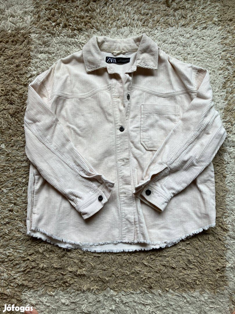 36-s Zara bézs overshirt kord kiskabát