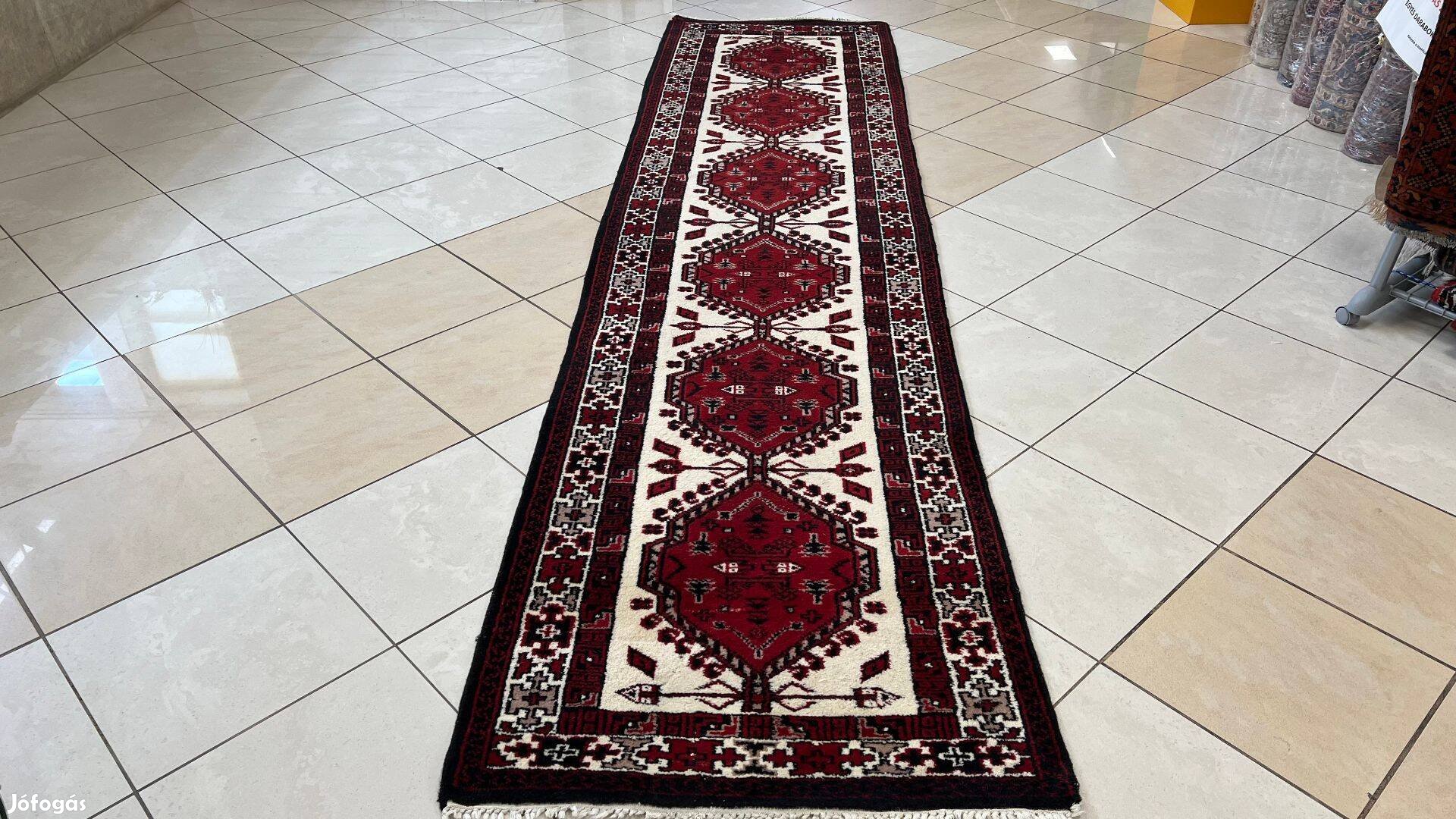 3717 Hindu Hamedan kézi gyapjú perzsa futó szőnyeg 90X370CM Ingyen Fut