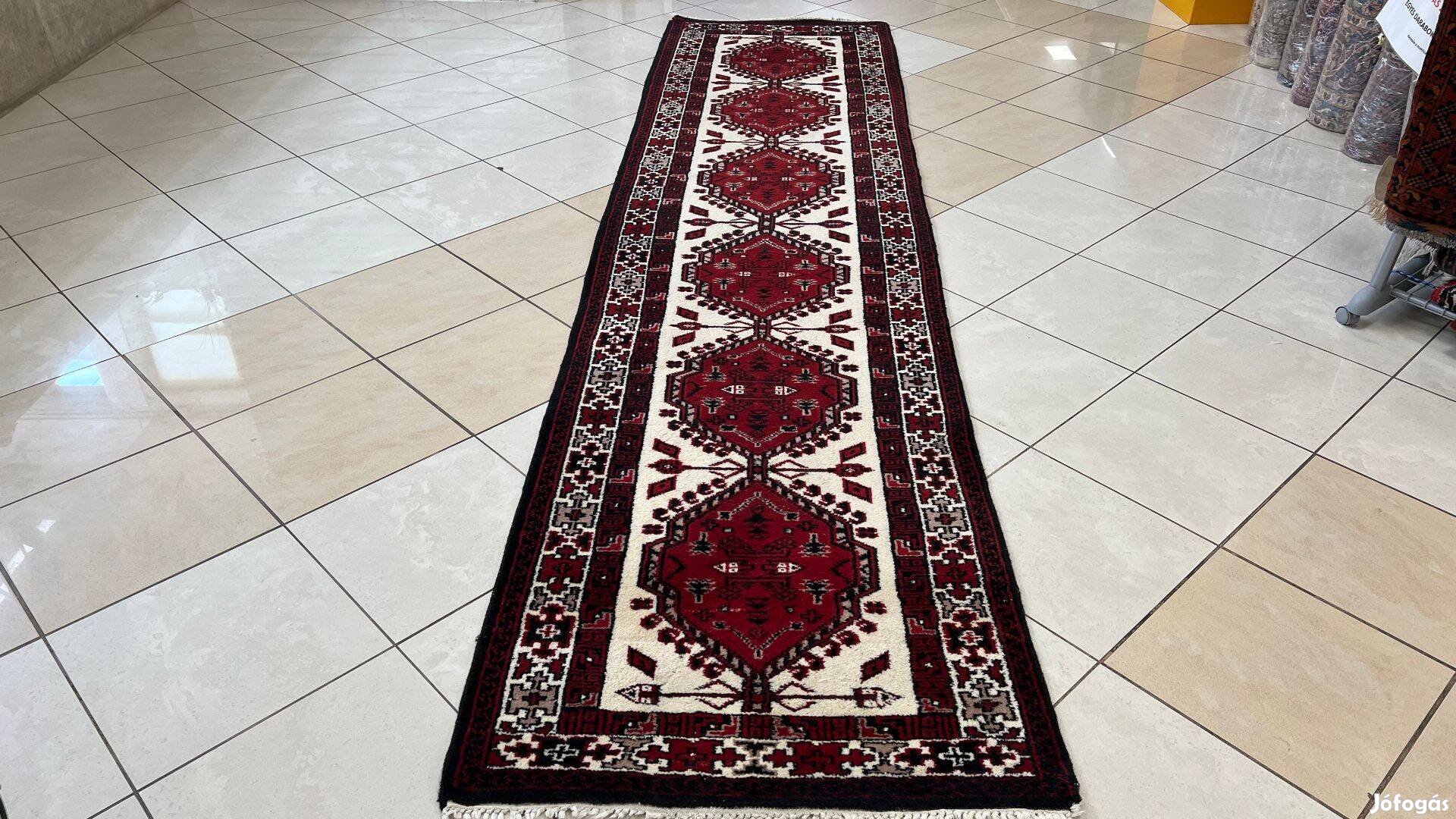 3717 Hindu Hamedan kézi gyapjú perzsa futó szőnyeg 90X370CM Ingyen Fut