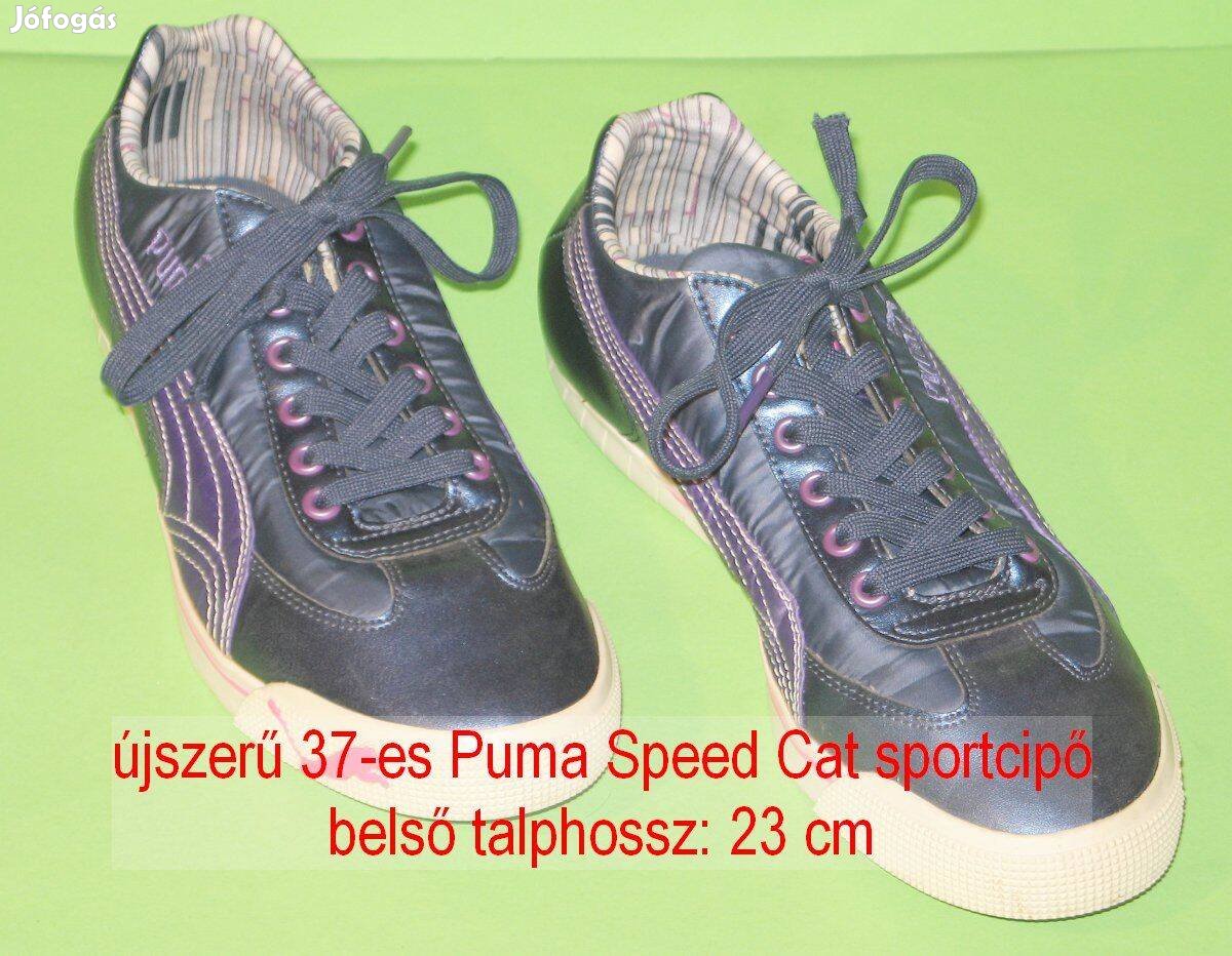 37 -es újszerű Puma Speed Cat sötétkék sportcipő bh 23 cm Bp. 12.ker