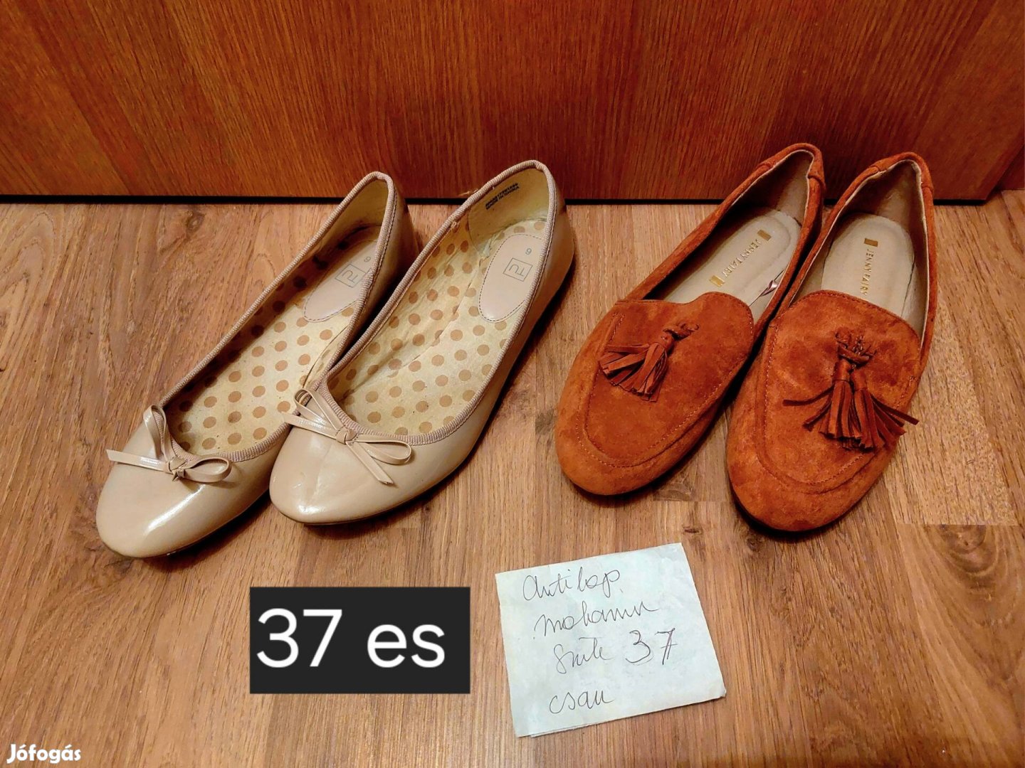 37 es bőr ballerina és hasított bőr mokaszín