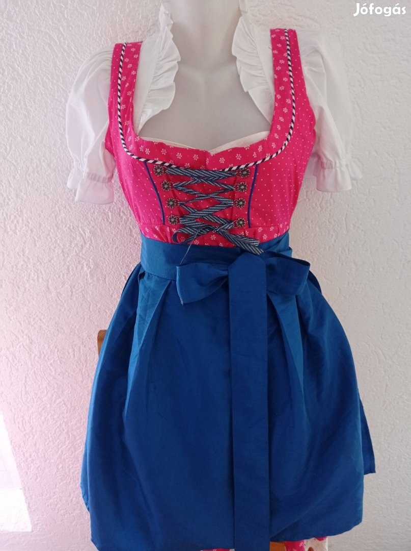 38/40 pink dirndl ruha köténnyel 