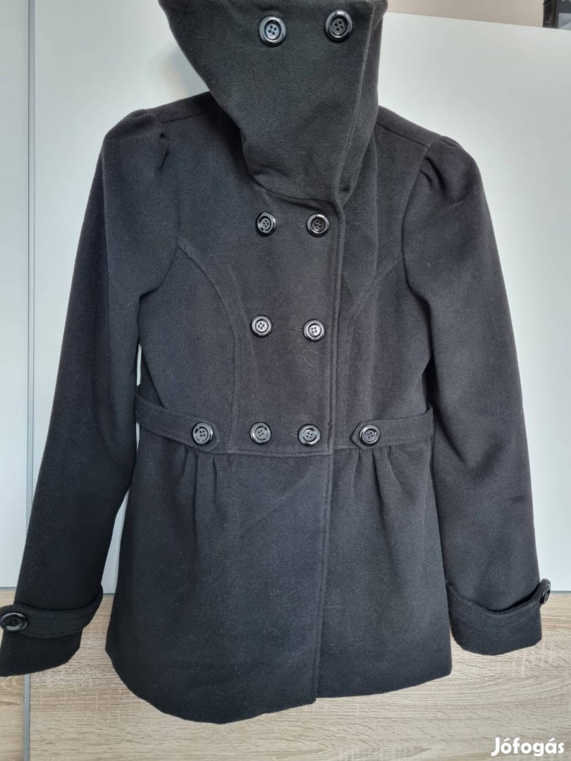 38-as Ann Christine új fekete tavaszi kabát