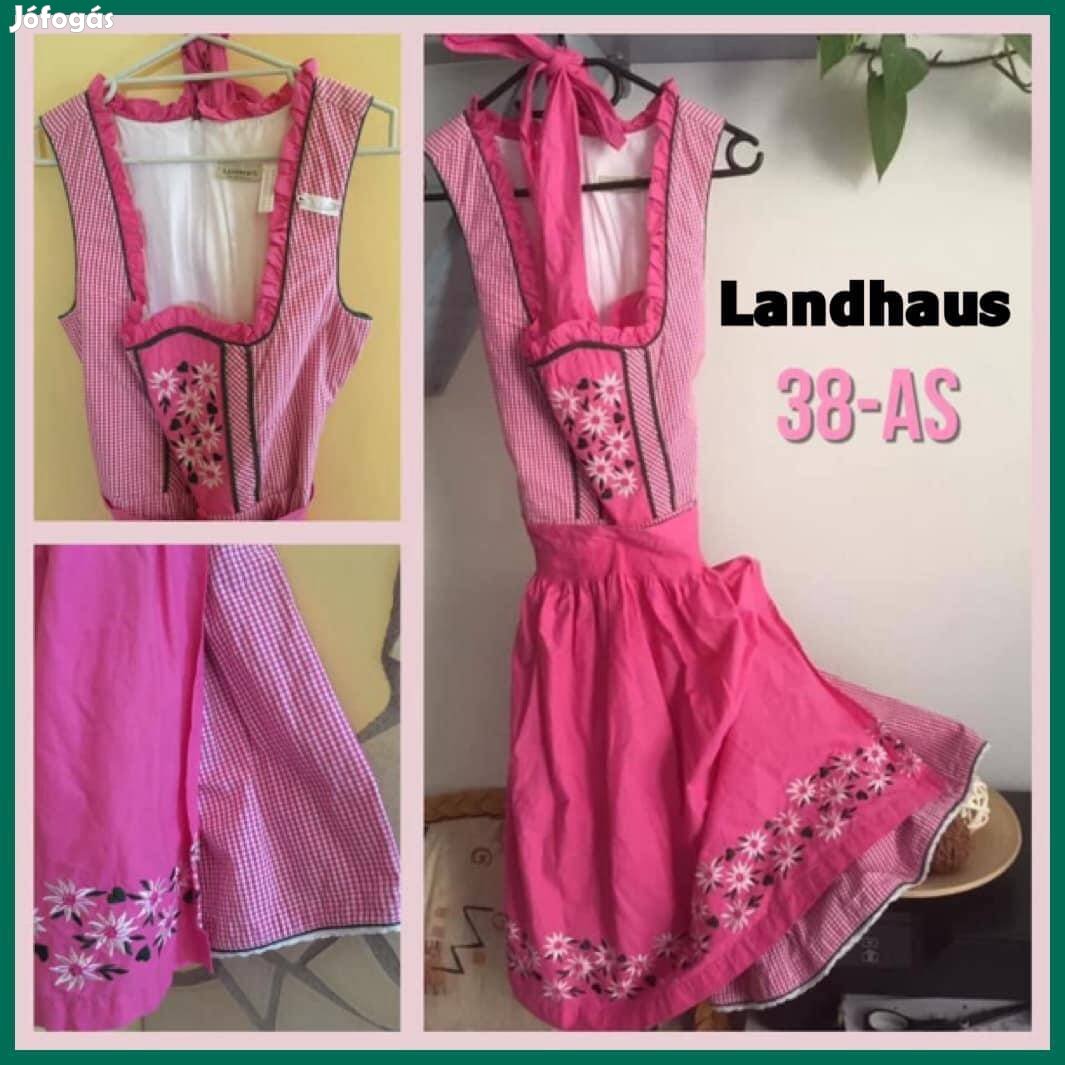 38-as Dirndl ruha rózsaszín kockás /Landhaus/