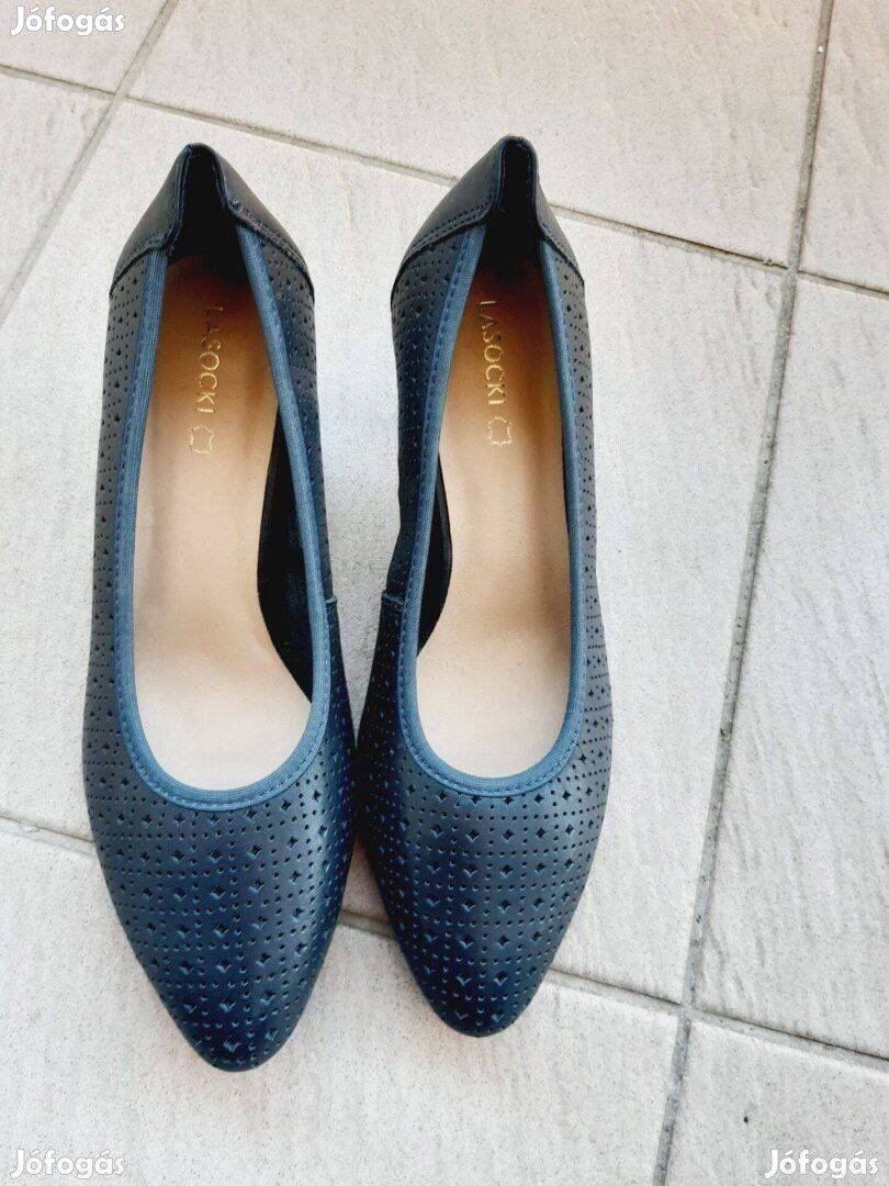 38-as Új Lasocki sötétkék női elegáns cipő (bolti ár:21 000ft