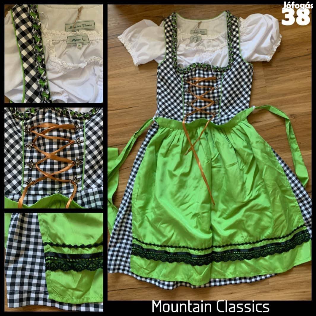 38-as fekete kockás Dirndl ruha blúzzal /Mountain/