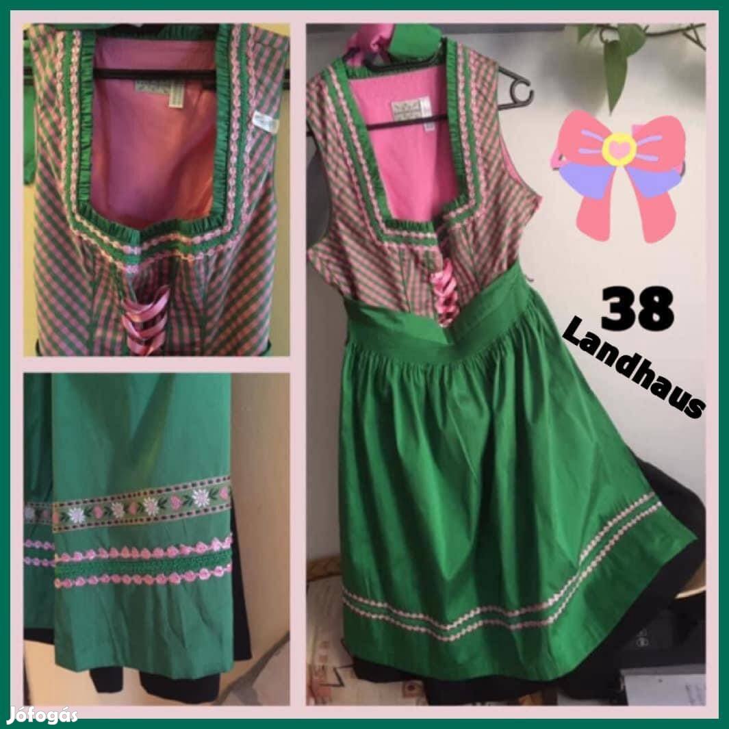 38-as rózsaszín-zöld kockás Dirndl ruha /Landhaus/