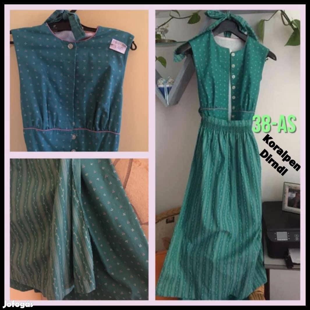 38-as zöld hosszú Dirndl ruha 