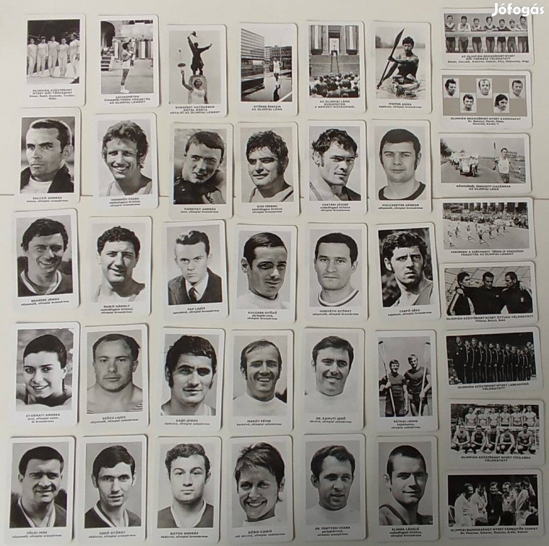 38-db 1973-as kártyanaptár. Sportpropaganda Vállalat