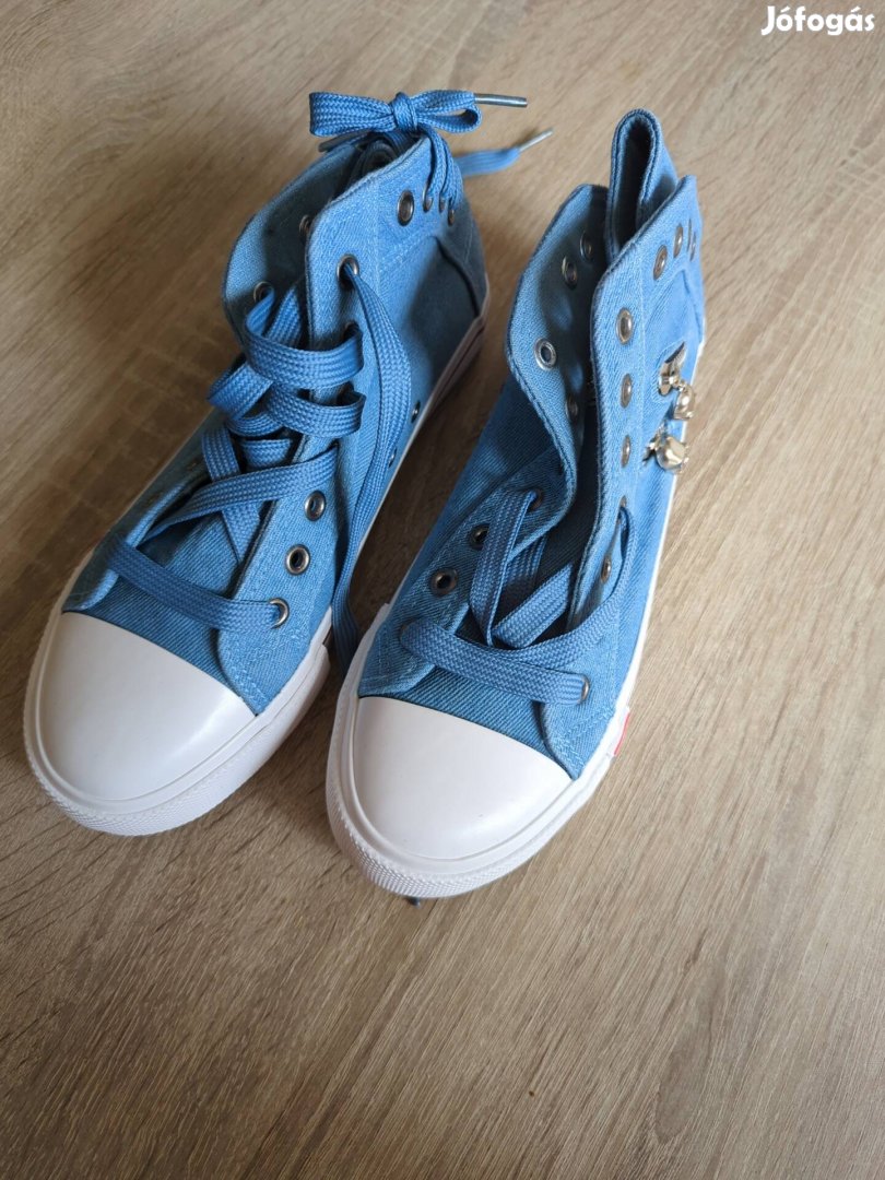 39 es lány vagy női cipő kék színű utcai farmer converse szerű cipő