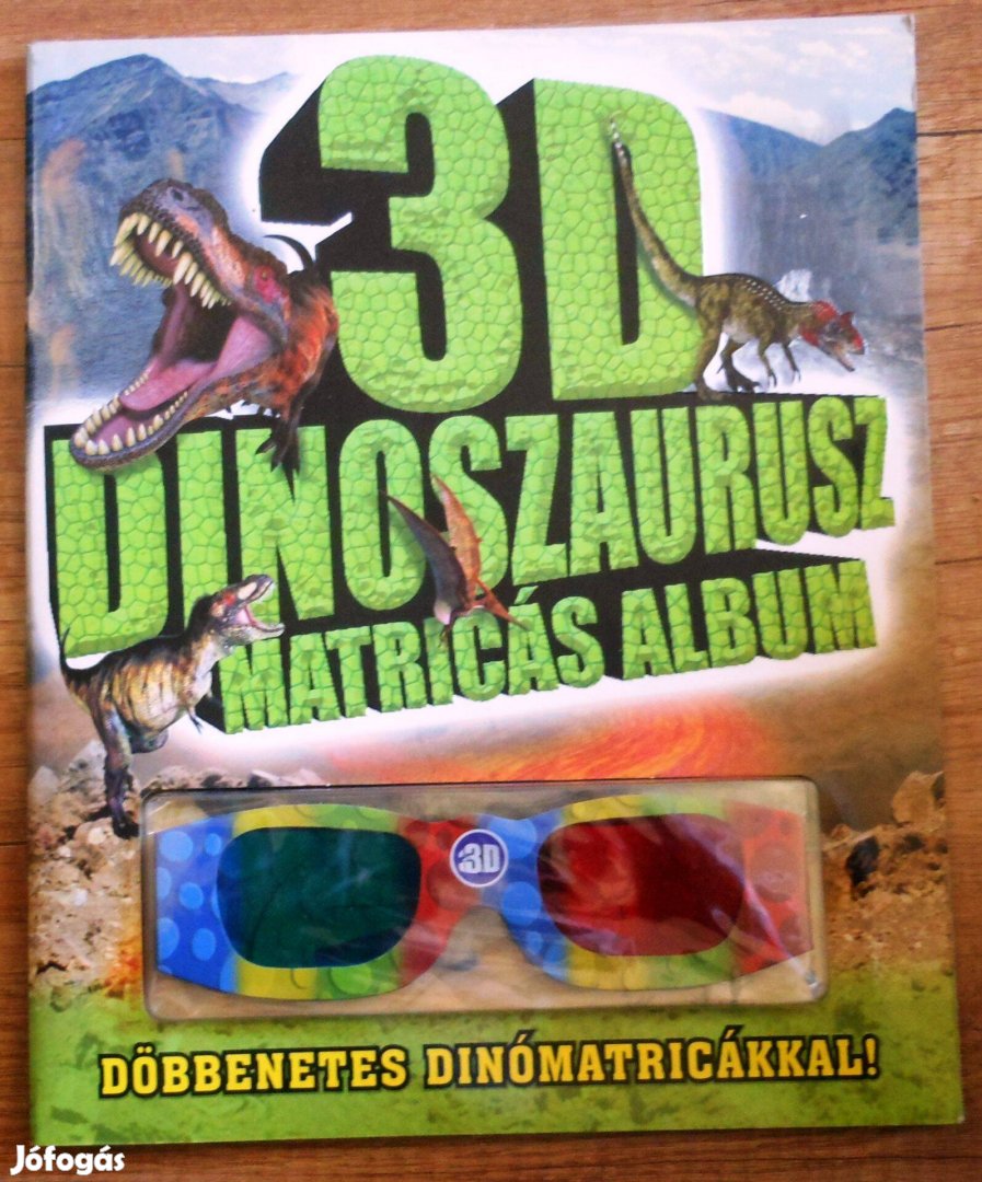 3D Dinoszaurusz matricás album. Szemüveggel