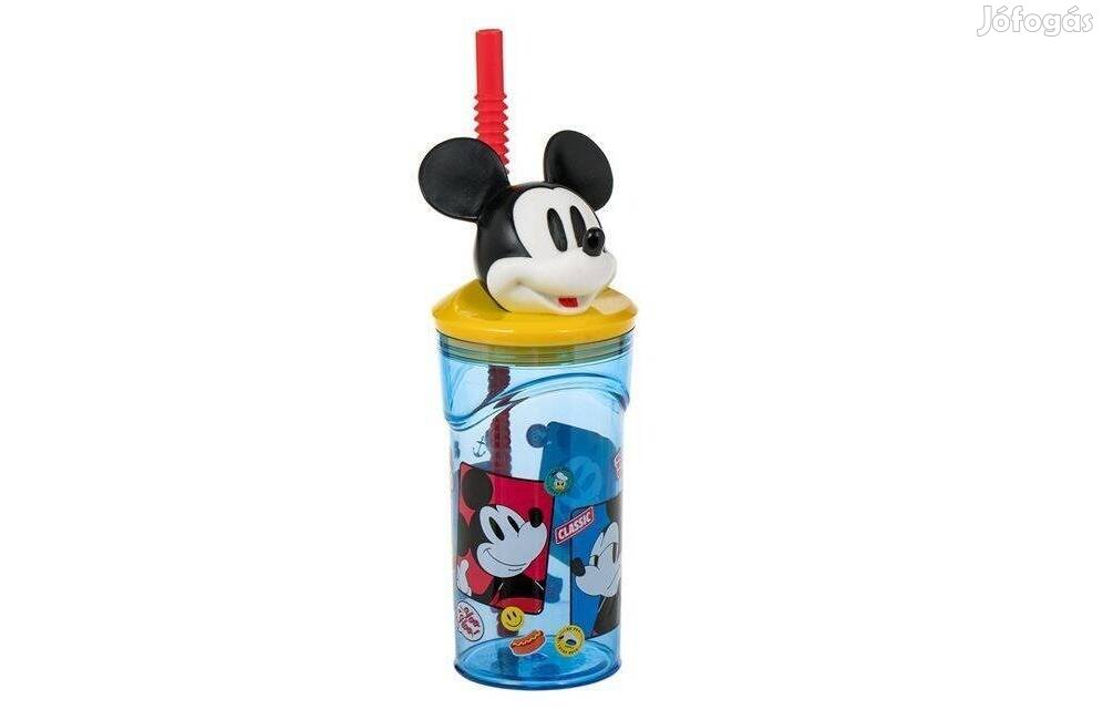 3D Mickey egér műanyag szívószál pohár 360ml