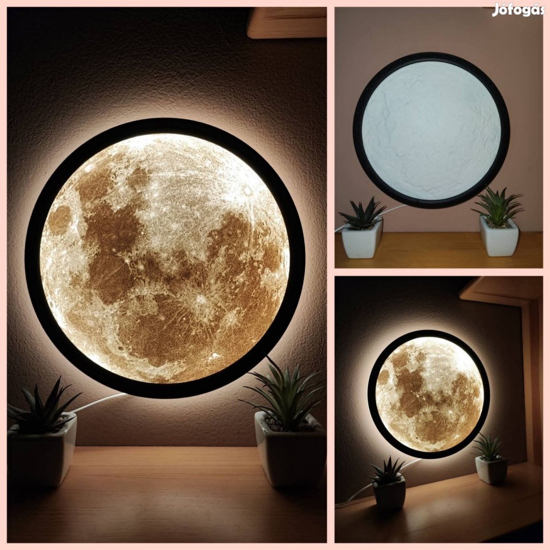 3D nyomtatott hold litofán lámpa