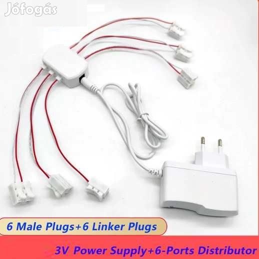 3V-os 1A-es táp 6-os elosztóval, Gyorscsatlakozókkal 4166