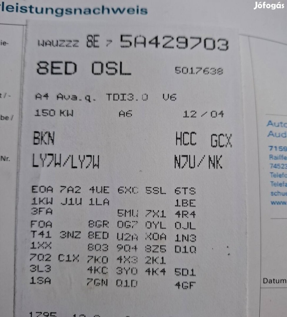 3.0tdi V6 BKN 204LE motor eladó!