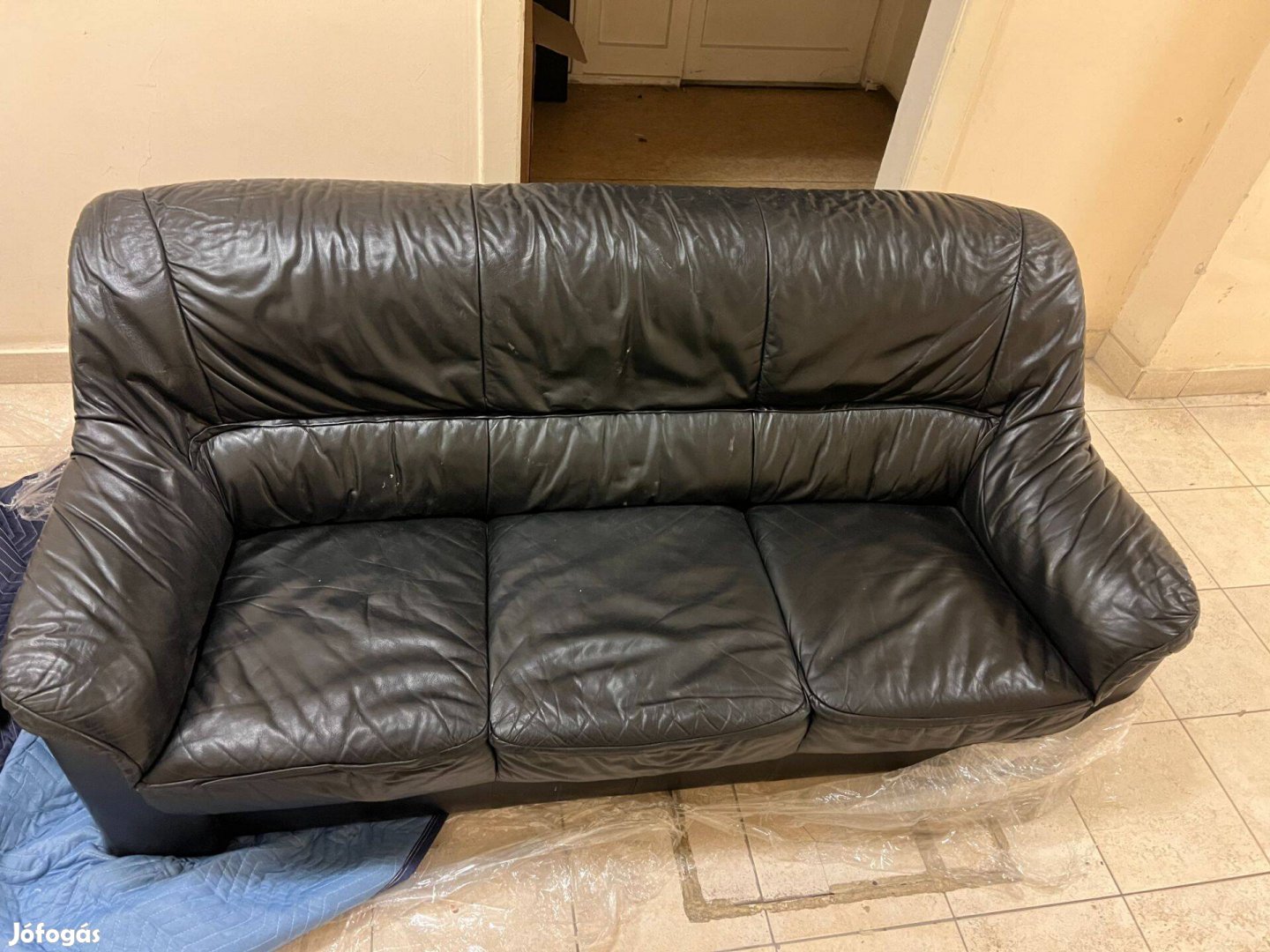 3-2-1 bőr kanapé, fekete ülőgarnitúra