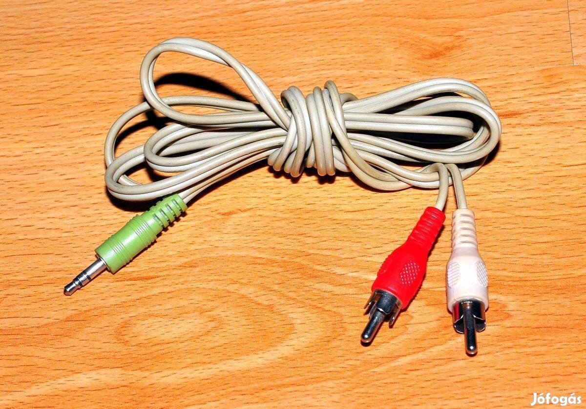 3,5 jack + RCA piros fehér kábel