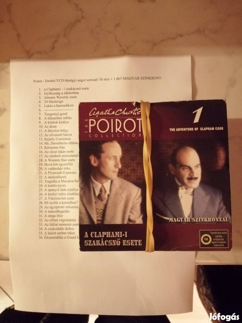 3.600.-Ft! Egyben eladó! Poirot - Eredeti VCD bűnügyi angol sorozat!