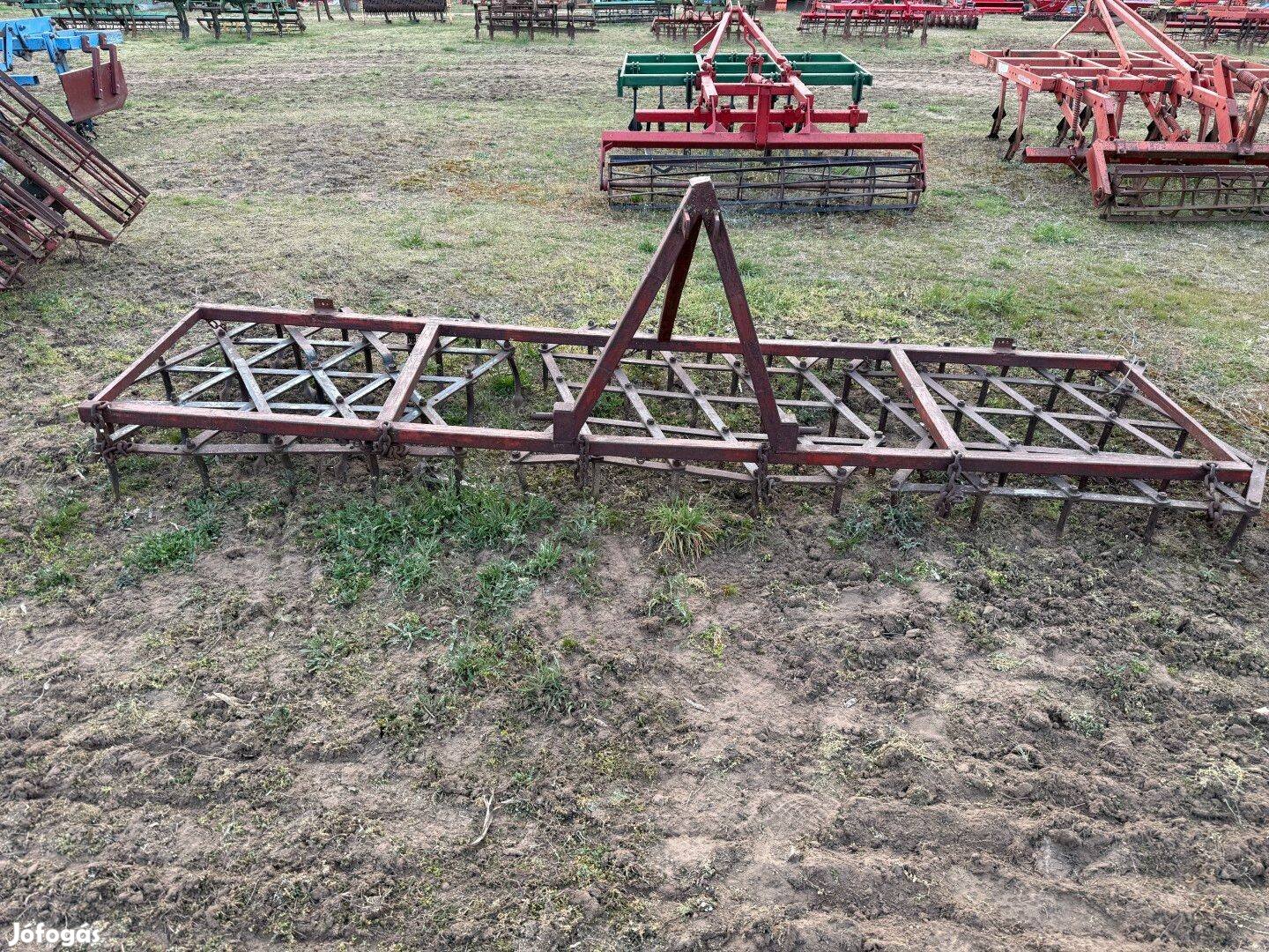 3,8m-es borona, fogas, simító