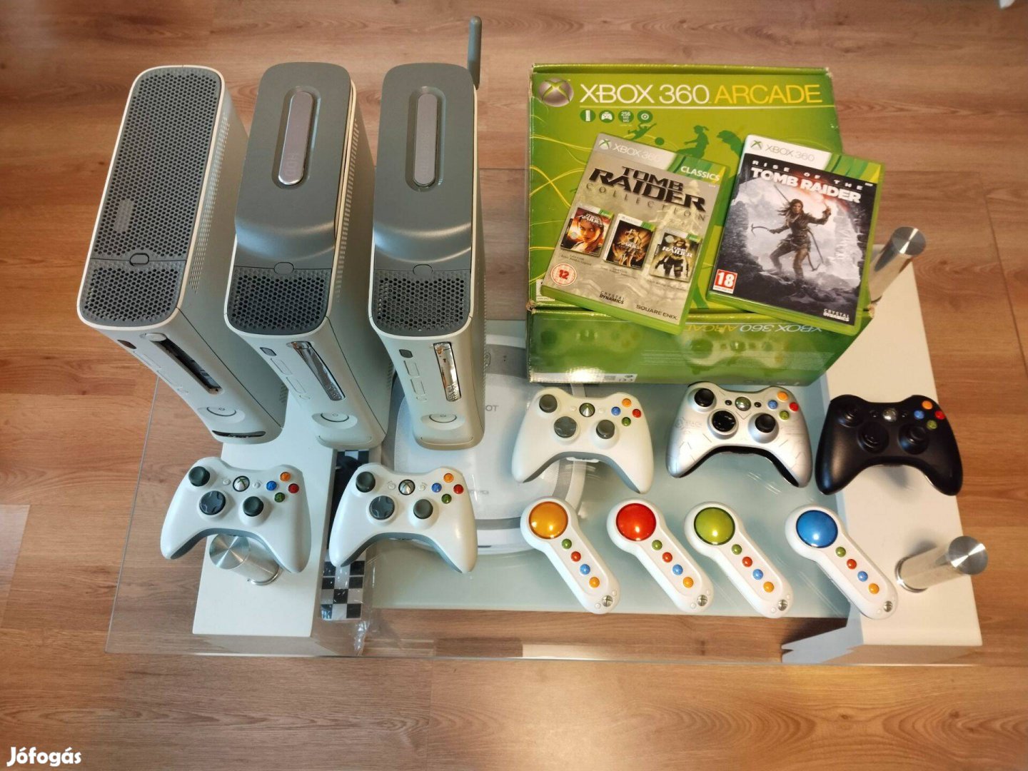 3 DB Xbox 360 Konzol Halo REACH kontroller Tomb Raider játék