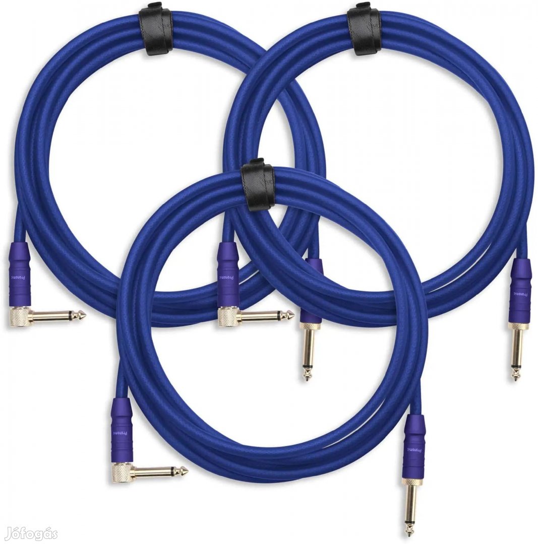 3-Darabos KÉSZLET Pronomic Trendline INST-3B Hangszerkábel 3m kék