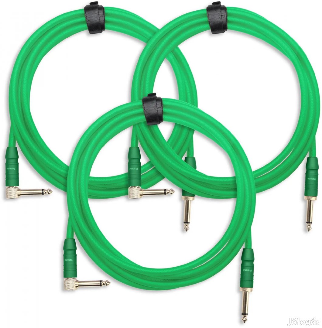 3-Darabos KÉSZLET Pronomic Trendline INST-3NG Hangszerkábel 3m zöld