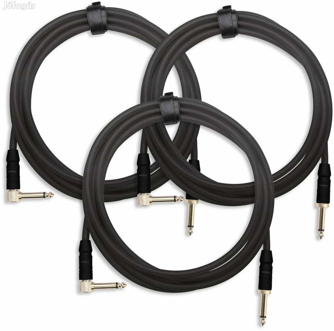 3-Darabos KÉSZLET Pronomic Trendline INST-3S Hangszerkábel 3m fekete