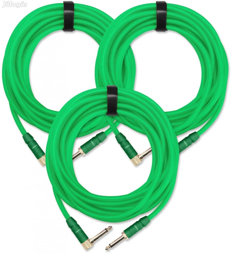3-Darabos KÉSZLET Pronomic Trendline INST-6NG Hangszerkábel 6m zöld