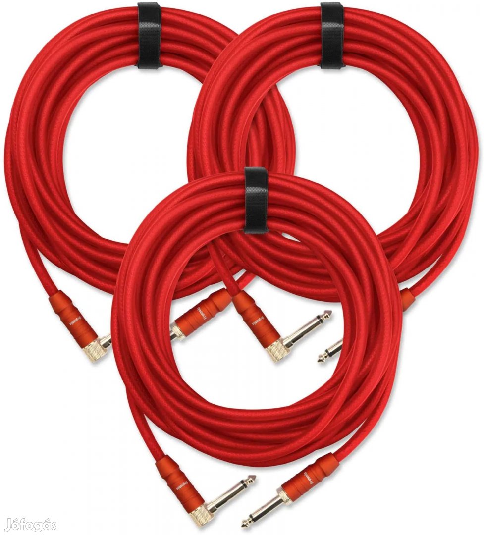 3-Darabos KÉSZLET Pronomic Trendline INST-6R Hangszerkábel 6m piros