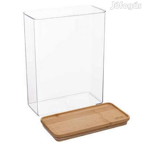 3 Literes Akril Tároló Légmentesen Záródó Fa tetővel  (4655)