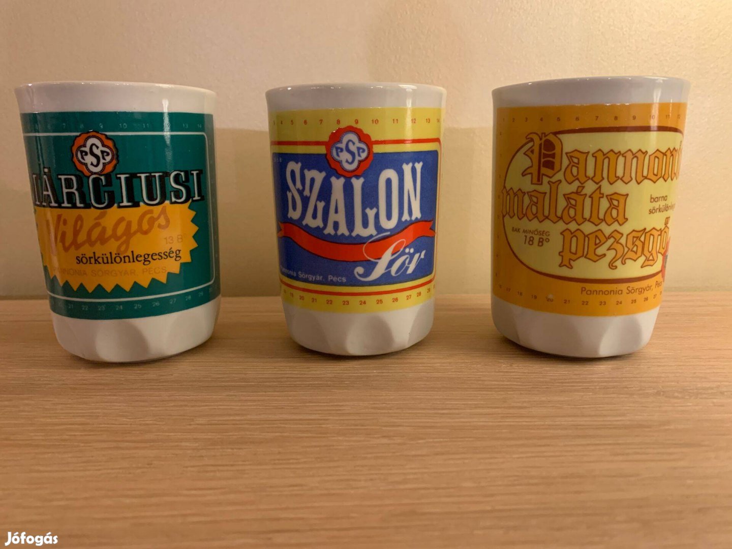 3 darab Zsolnay Pécsi Sörgyár söröspohár