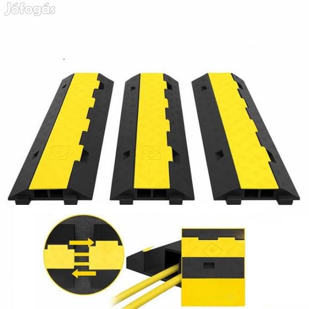 3 darabos Kábelrámpa, kábelvédő padlóhíd 2 csatornás,