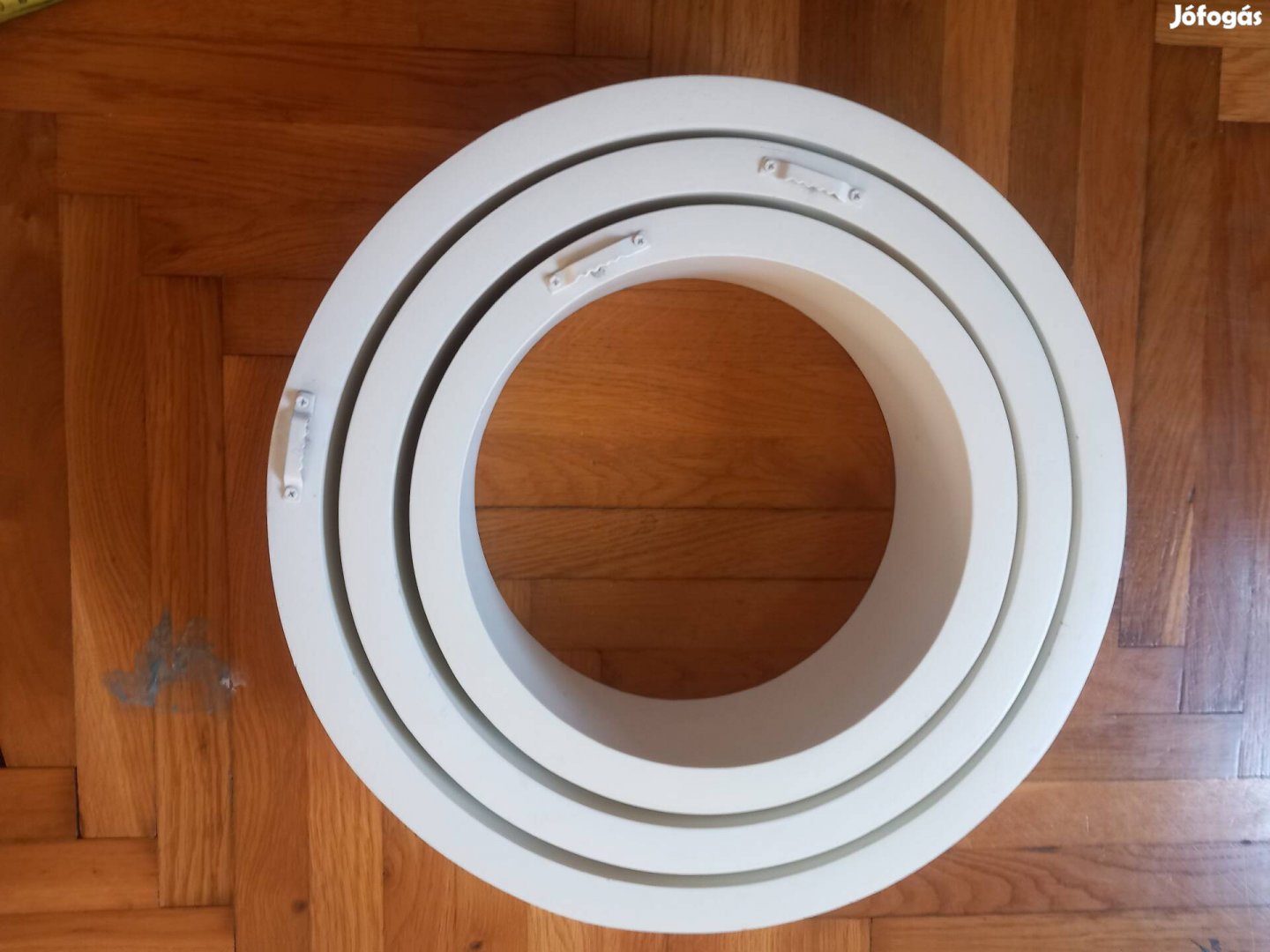 3 darabos fehér kerek designpolcszett