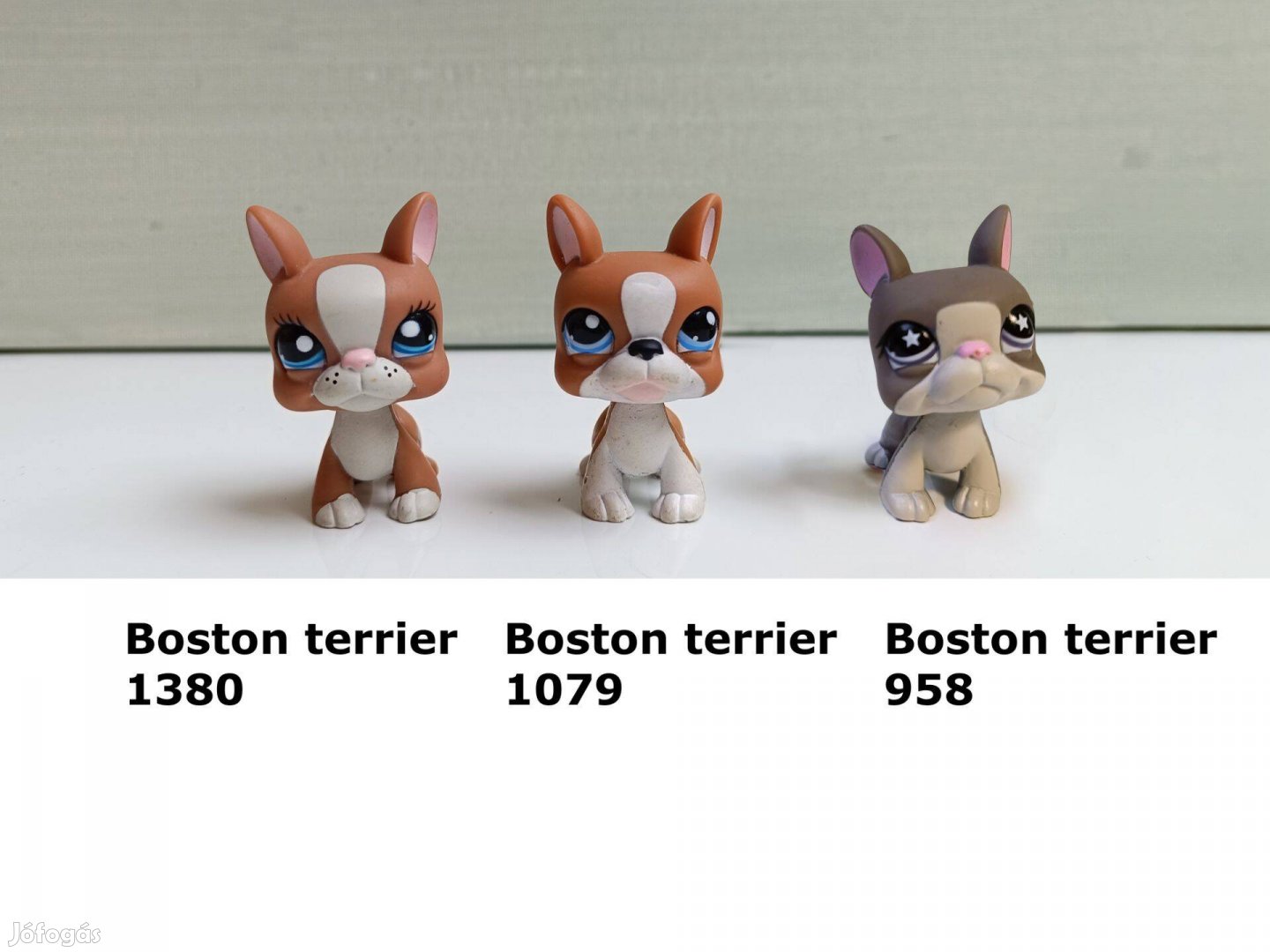 3 db Boston terrier LPS kutya figura