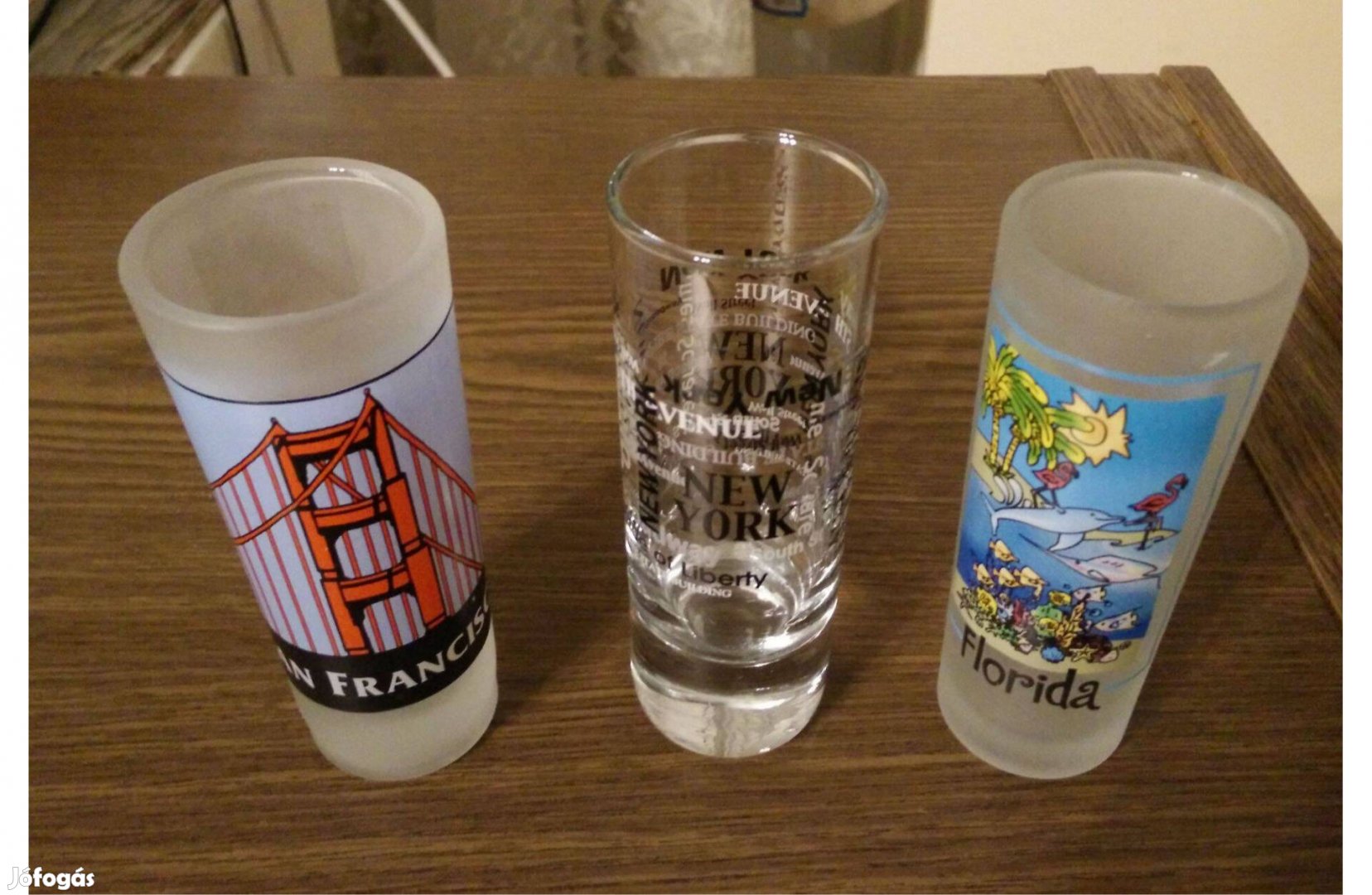 3 db Eredeti amerikai ajándék röviditalos pohár egyben, nem