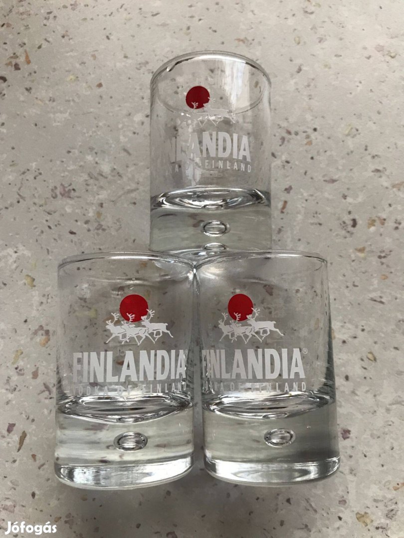 3 db Finlandia vodkás pohár