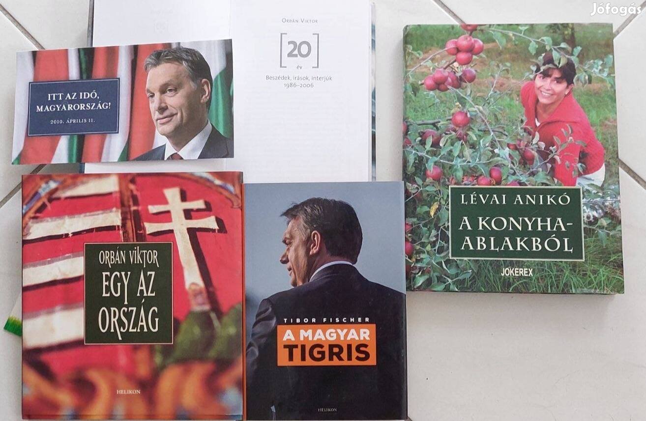 3 db Orbán Viktor könyv + Lévai Anikó: A konyhaablakból