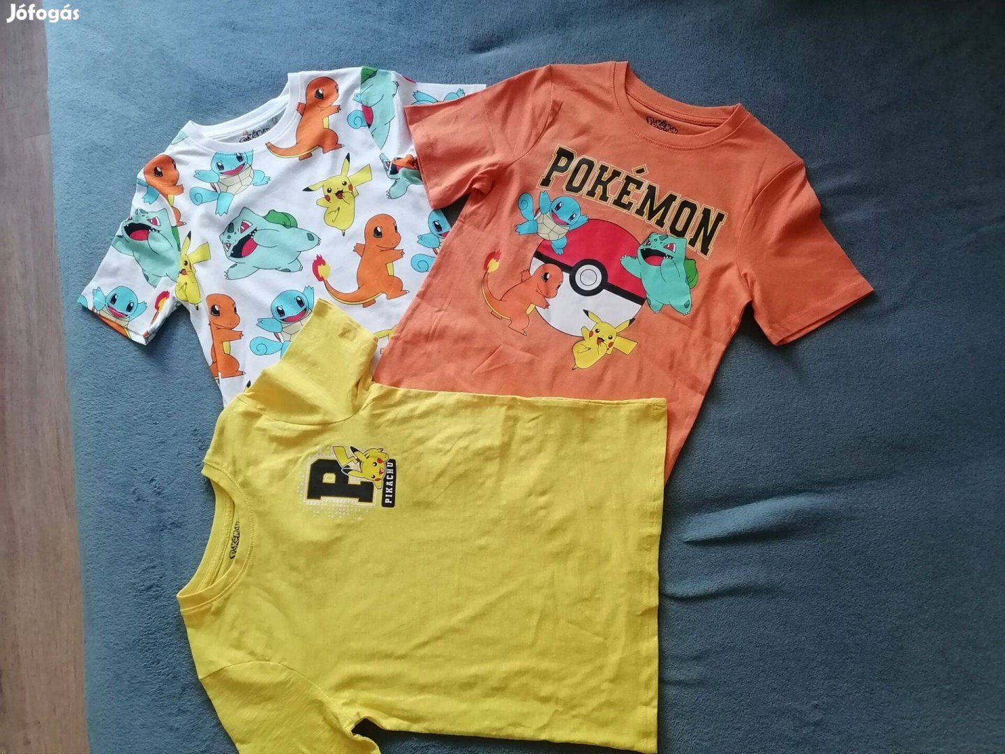 3 db Új, 128-as Pokémonos póló
