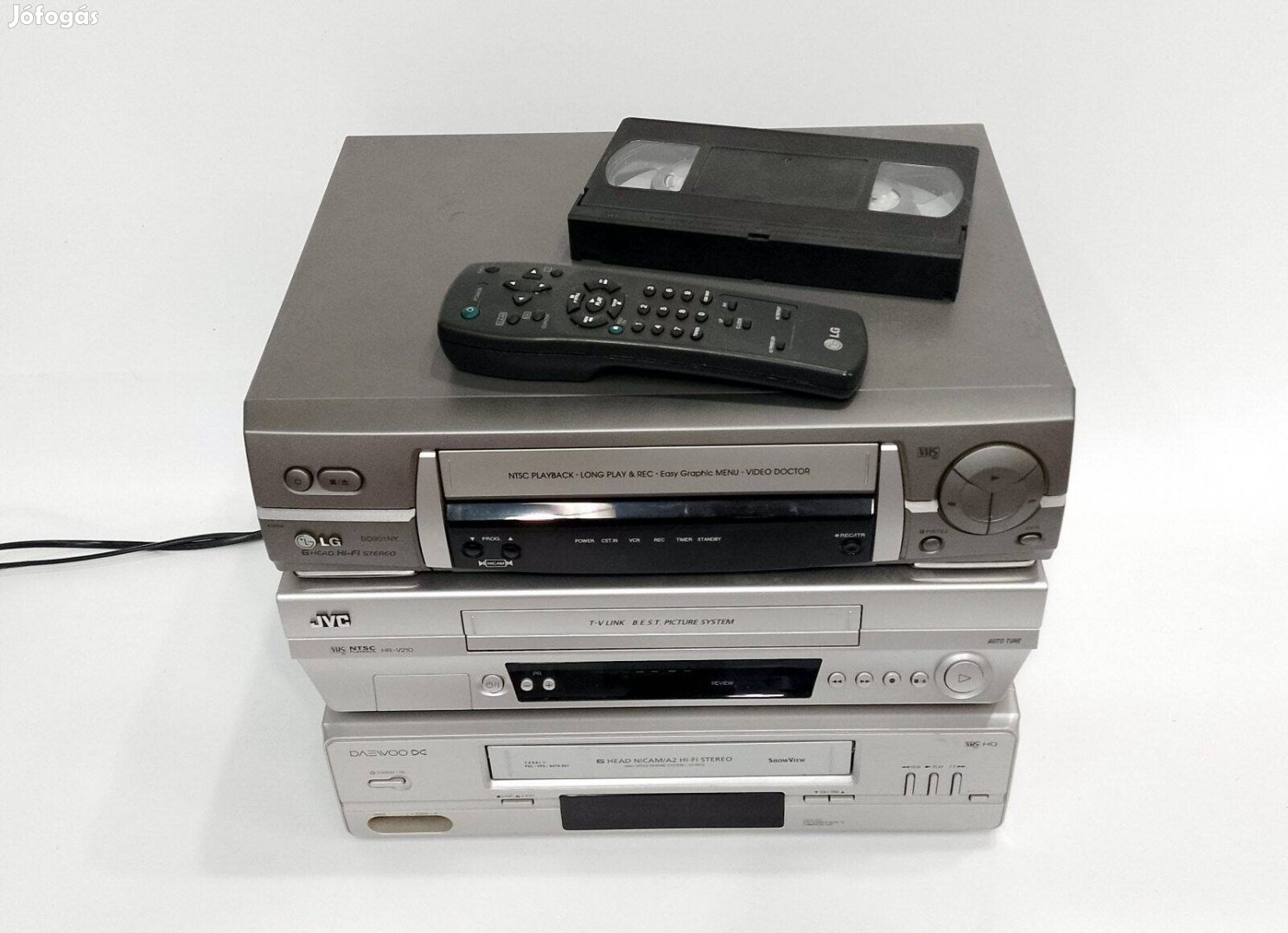 3 db VHS videomagnó, videoplayer Daewoo - LG - JVC