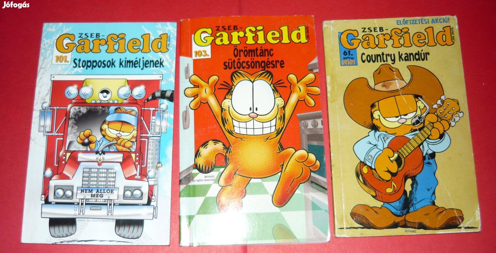 3 db Zseb Garfield: Country kandúr / Stopposok kíméljenek / Örömtánc