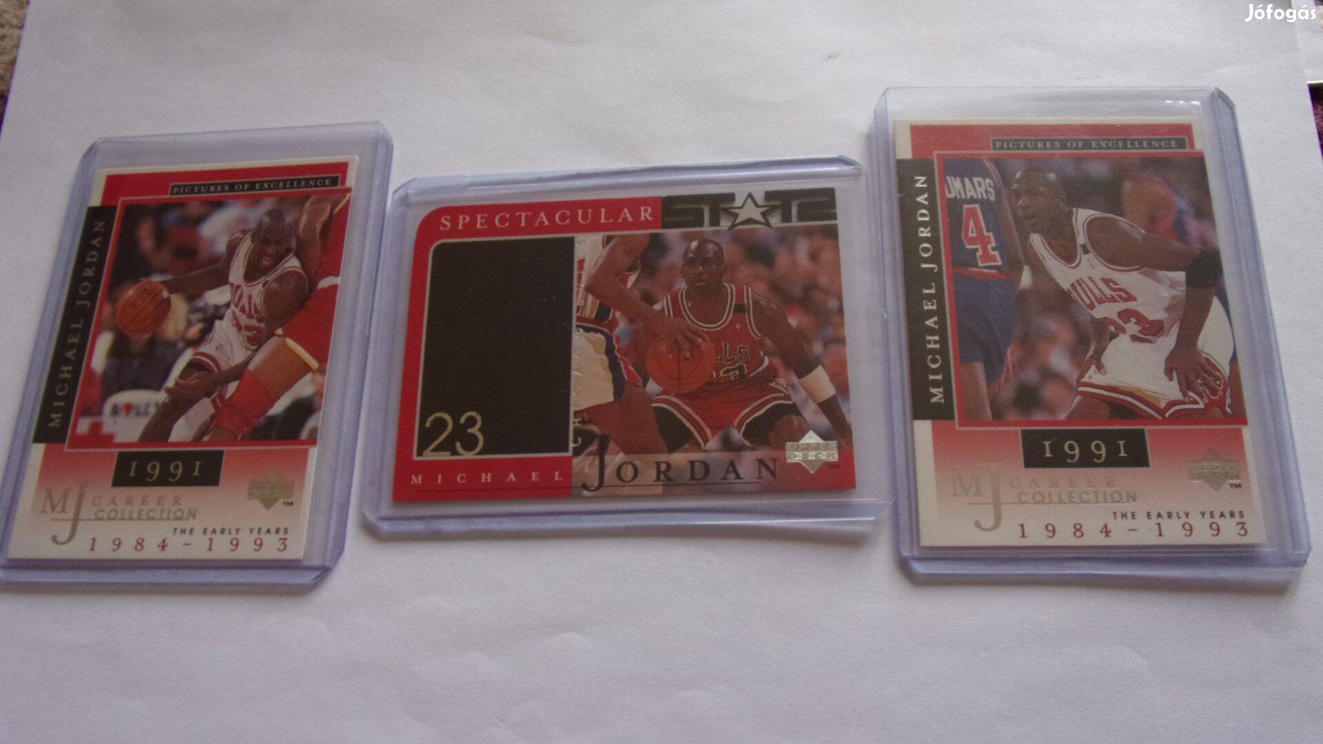 3 db. Michael Jordan NBA kosaras kártyák egyben!