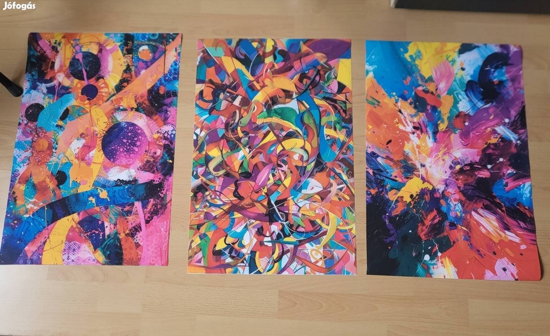 3 db absztrakt kép 40 x 60 cm vászonnyomat