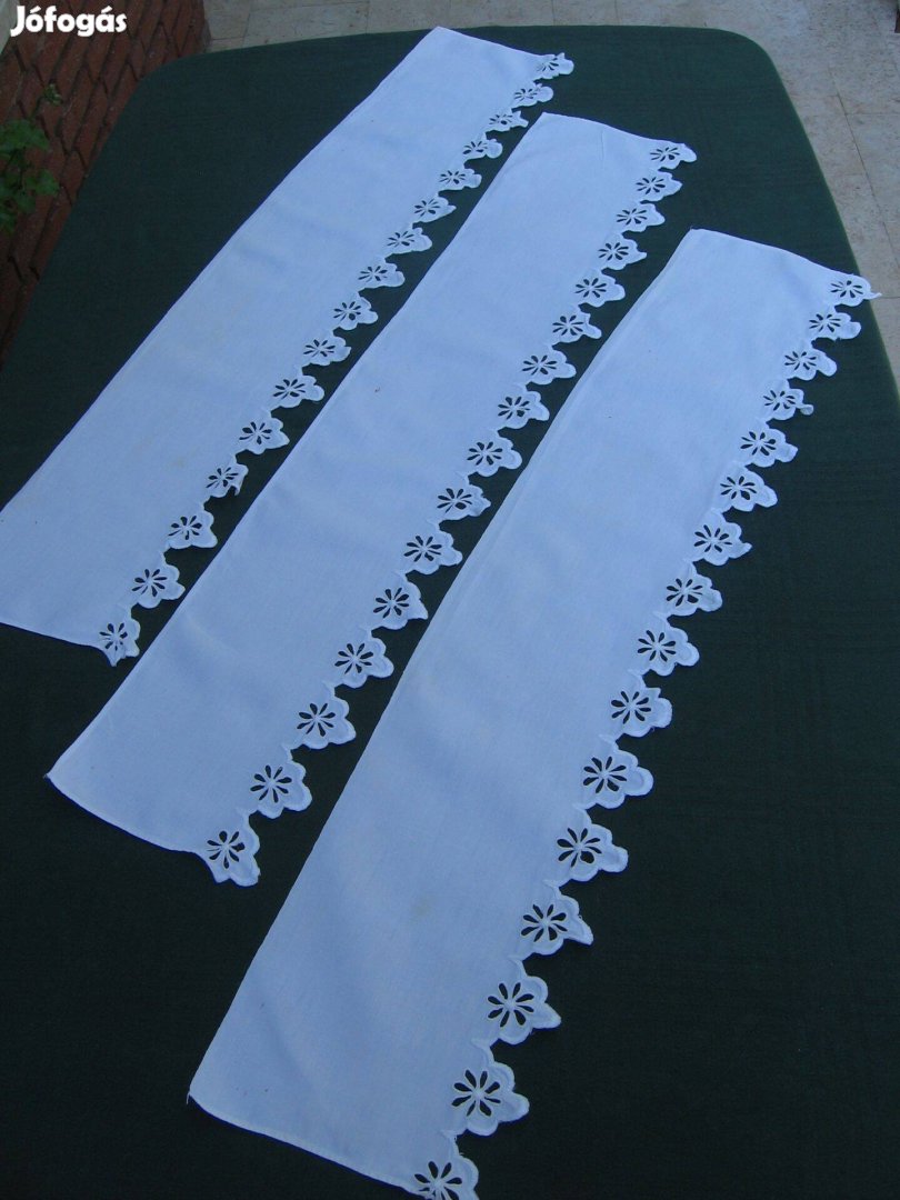 3 db csipkés vászon polccsík