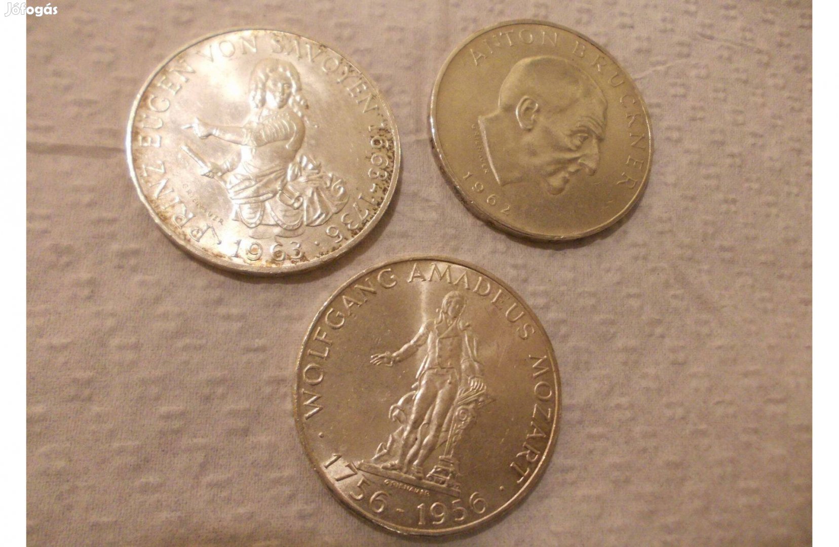 3 db ezüst Ausztria 25 schilling egyben, 1956, 1962, 1963