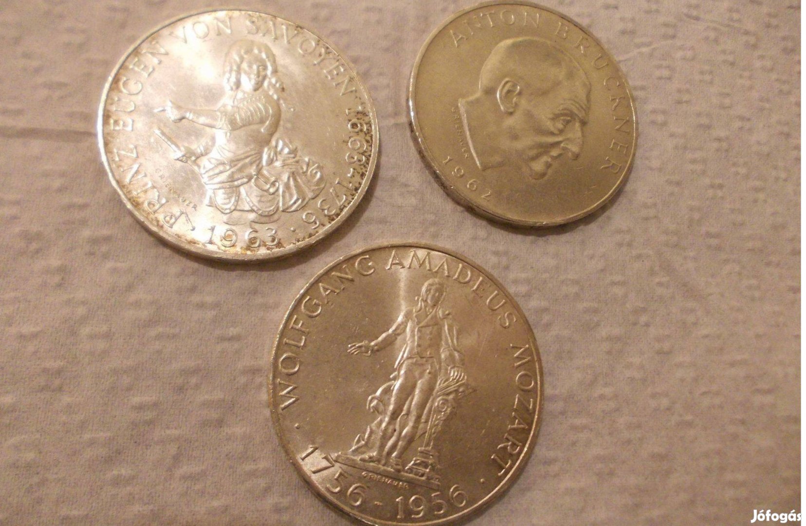 3 db ezüst Ausztria 25 schilling egyben, 1956, 1962, 1963