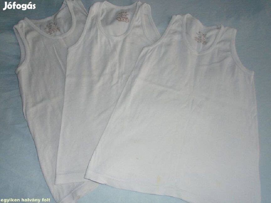 3 db fehér trikó 9-10 évesre (méret 140) 800 Ft a 3 db együtt