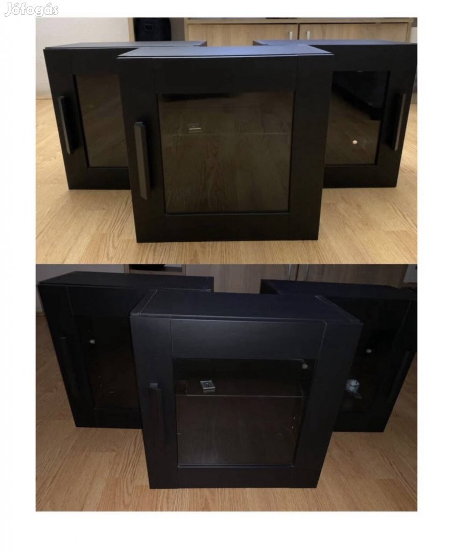 3 db fekete falipolc