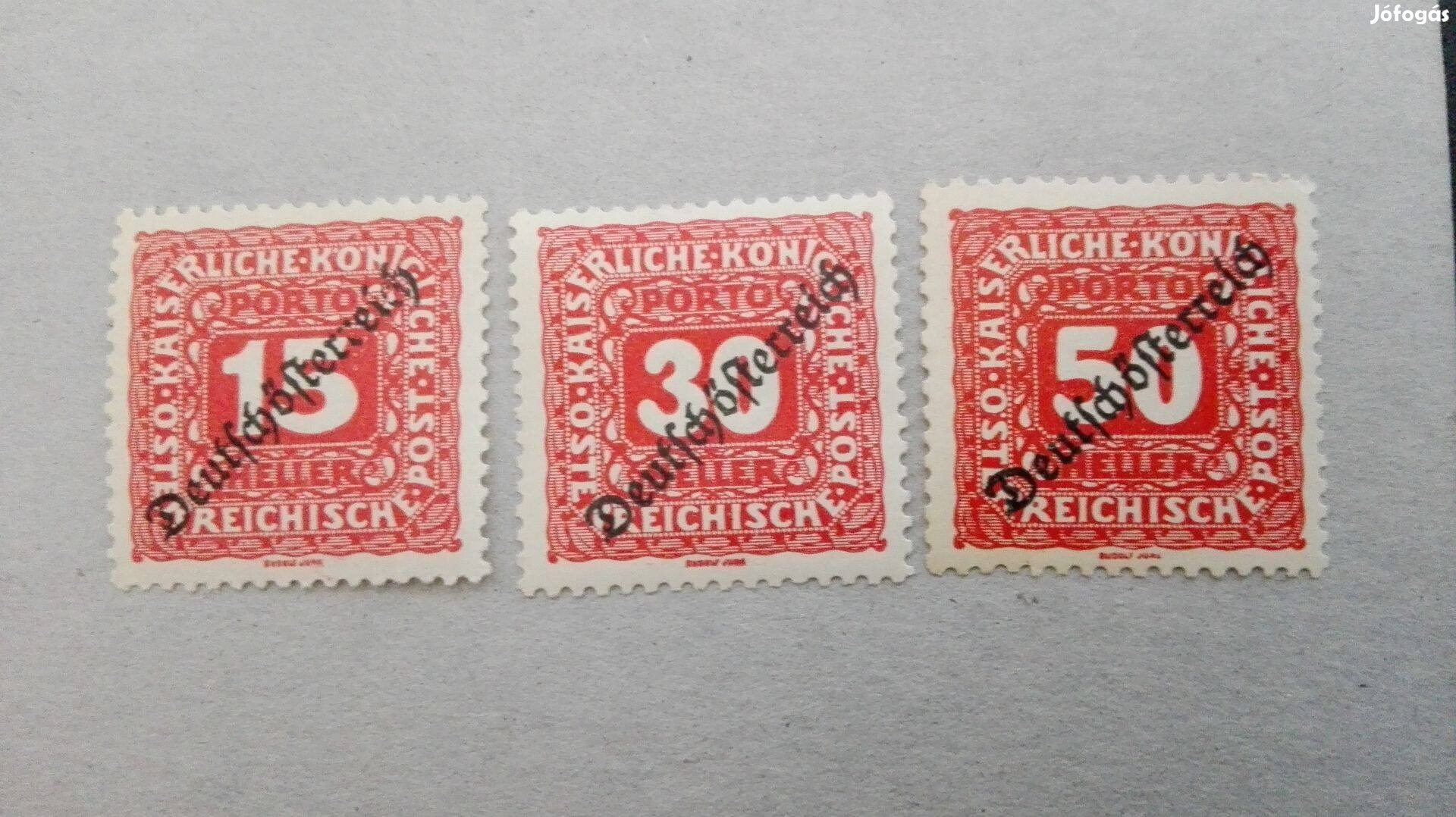 3 db fellülbélyegezve Osztrák Császári Királyi Portó