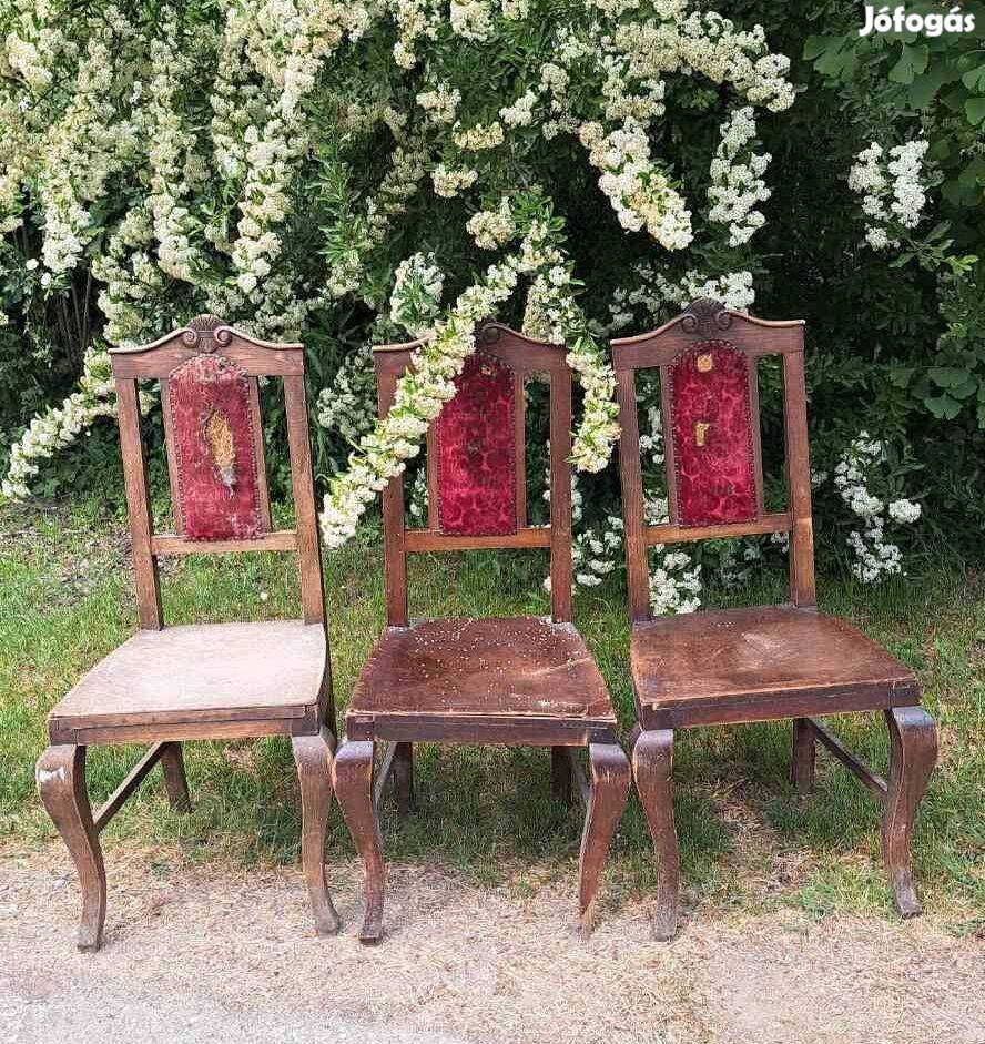 3 db felújításra szoruló antik szék